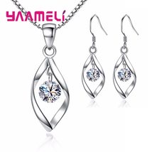 CZ Necklace Earring Bridal Jewelry Sets Wholesale 925 Silver Shining Cubic Zirco - £17.37 GBP