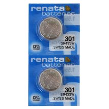 Renata 301 SR43SW Batteries - 1.55V Silver Oxide 301 Watch Battery (10 Count) - £5.97 GBP+