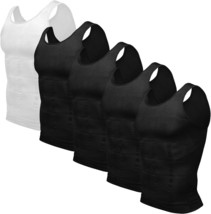 Odoland Mens 5 Pack Body Shaper Slimming Tummy Vest Thermal Compression ... - £35.11 GBP