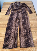 Attitudes by Renee NWT Women’s Jersey mock Wrap Waist jumpsuit Size M brown k9 - £15.79 GBP