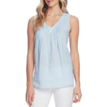 New Vince Camuto Blue Linen Top Blouse Tunic Size L $89 - £38.26 GBP