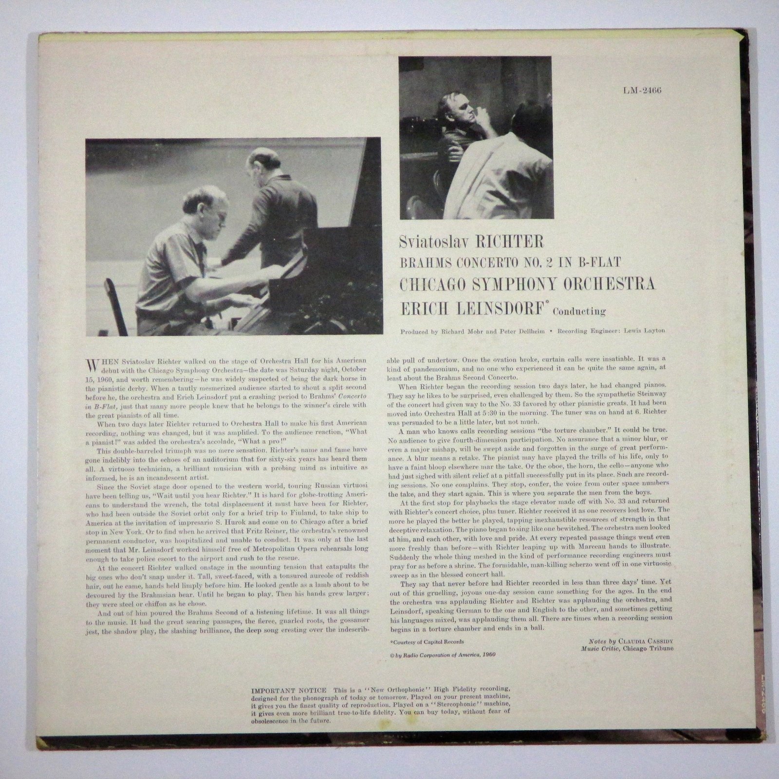 Brahms: Concerto No. 2 / Sviatoslav Richter, Chicago Symphony Orchestra, Erich L Item image 5