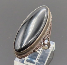 925 Silver - Vintage Rope Twist Detail Black Onyx Cocktail Ring Sz 3.5 -... - $40.55
