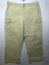 L.L. Bean Cargo Pants 191818 Khaki Tan Natural Fit Wide Leg Outdoors Men... - $14.69