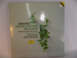 BRAHMS EIN DEUTSCHES REQUIEM Herbert Von Karajan VINYL 2 LP Box Set BRUC... - £17.28 GBP