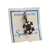 Spencer Co 925 Sterling Silver Snowflake Charm Pendant Vintage Needs Polish - £13.76 GBP