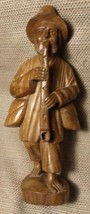 Old Art Vintage Carved Wood Carving Man Musical Instrment Statue Figure ... - $420.77 MXN