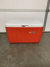 Vintage Coleman Polylite Cooler Red with Hinged White Lid Model 5286 A NO LOCK - £34.68 GBP