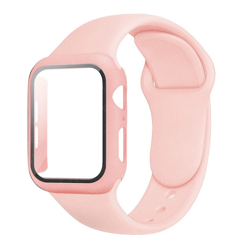 Primary image for Glass+Case+Strap For Apple Watch Band  Vintage Rose  42mm series 321