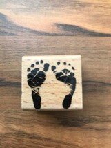 Rubber Stamp Foot Print Baby Kids Children Stampcraft 440D76 1 1/2  X 1 1/2 - £7.33 GBP