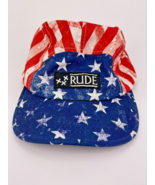 Rude Stars And Stripes 5 Panel Hat OSFM Red White Blue American USA - $13.46 CAD