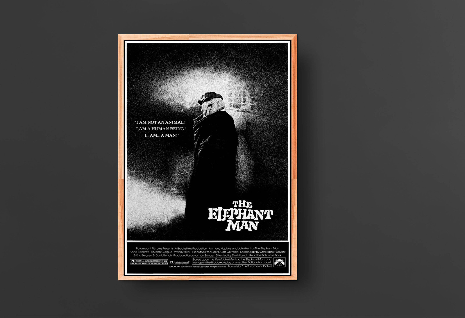 Primary image for The Elephant Man Movie Poster (1980) - 20 x 30 inches (Framed)
