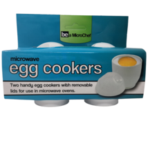 Set of 2 Microwave Egg Cookers IN A MINUTE Be a MicroChef  with Lids New - £3.89 GBP