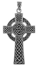 Jewelry Trends Large Celtic Circle of Life Cross Sterling Silver Pendant - £55.92 GBP