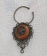 3&quot; Rare antique Berber Tuareg large white metal with amber brooch pendant - €64,35 EUR