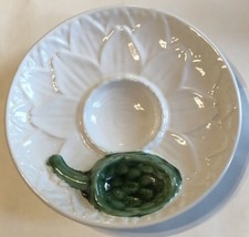 Portugal Ceramic Artichoke Embossed Serving Plate Center Well Green Arti... - £37.34 GBP