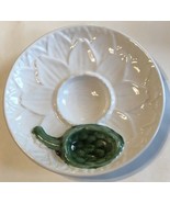Portugal Ceramic Artichoke Embossed Serving Plate Center Well Green Arti... - £37.13 GBP