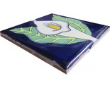Mexican Talavera Ceramic Tiles Talavera Handcrafted - Lilies2 -  (you se... - $199.00