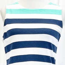 Vineyard Vines Womens S Striped Shift Dress Sleeveless Navy Teal Cotton  - £38.59 GBP