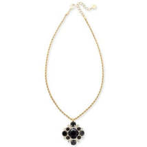 Charter Club Gold-Tone Crystal and Stone Cluster Pendant Necklace - $20.00