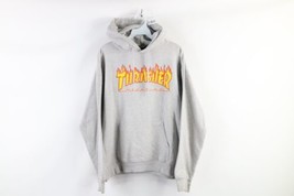Vintage Thrasher Magazine Mens Small Spell Out Fire Flames Hoodie Sweatshirt - £38.68 GBP