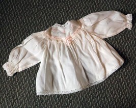 Vintage Sheer Baby Top or Dress Hand Embroidery Lace About Size 12-18m Doll - £13.99 GBP