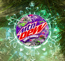 Mt Mtn Dew Purple Thunder Snowflake Blinking Lit Holiday Christmas Tree ... - $16.31