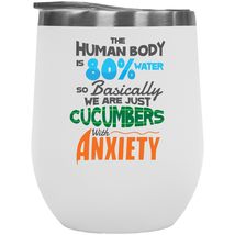 The Human Body Is 80% Water Funny Science Joke Meme 12oz Insulated Wine Tumbler  - £22.15 GBP