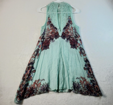Free People Marsha Lace Slip Dress Womens XS Teal Floral Lace 100% Rayon Slvless - £18.97 GBP