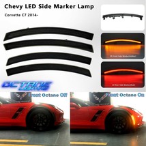 Smoked Front &amp; Rear LED Side Marker Light Lens Set For 2014-2019 C7 Corvette - £112.05 GBP