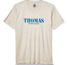 Marky G Apparel Unisex THOMAS  T-Shirt V-Neck NATURAL MEDIUM  NEW - £5.87 GBP