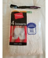 Vintage 2010 Hanes Boxer Briefs Mens XL 40-42~4 Pair! White, SEALED Cott... - £28.45 GBP