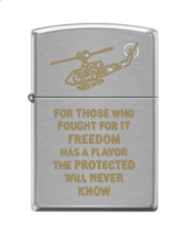 Zippo Lighter: Vietnam War Trench Art Design, Brushed Chrome - $28.45
