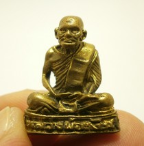 LP Ngern mini doll statue figurine of Wat Bangklan Temple blessed Buddha wealth  - £23.15 GBP