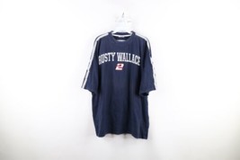 Vintage 90s NASCAR Mens 2XL Faded Spell Out Rusty Wallace Racing T-Shirt Blue - £27.22 GBP