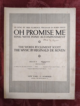 RARE Sheet Music Oh Promise Me Clement Scott Reginand De Koven 1889 - £12.74 GBP