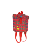 Winnie The Pooh Red Plaid Adjustable Straps Small Backpack Kids Tote Sak... - £10.94 GBP