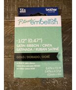 Brother P-touch Embellish Tape for Label Maker 1/2&quot; Gold on Black Satin ... - $195.98 MXN