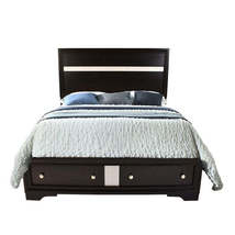 Matrix Traditional Style Queen Size Storage Bed made with Wood in Black - £590.20 GBP