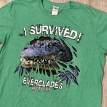 I Survived Everglades Holiday Park T-Shirt Mens Large L Green Alligator - £20.66 GBP
