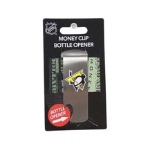 NHL Pittsburgh Penguins Hockey Official Merch Money Clip Bottle Opener Combo - $7.85