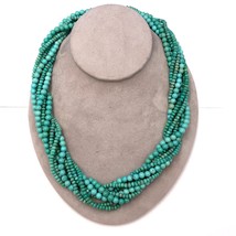 14k Yellow Gold Genuine Natural Sonora Turquoise Torsade Necklace (#J5645) - £4,095.30 GBP