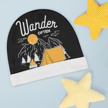 Wander Often Wonder Always; Baby Beanie Boho Printed Tent Sunset - £19.47 GBP