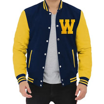 DSHARKS Woodscore Navy Wool Yellow Wool Sleeves Varsity Jacket - $150.00+