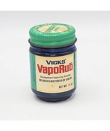 Vicks Vapo Rub Blue Glass Bottle Jar Advertising - £27.91 GBP
