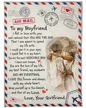 To My Boyfriend Blanket Gift From Girlfriend Fleece Sherpa vintage Love Blankets - £45.43 GBP+