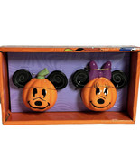 Disney Mickey Mouse And Minnie Mouse Halloween Pumpkin Salt And Pepper S... - £23.43 GBP