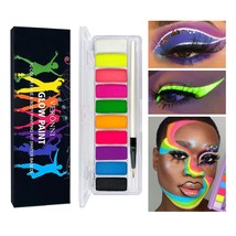 10 Colors Water Activated Eyeliner UV Light Neon Face Body Glow Paint  Party Fan - £41.62 GBP