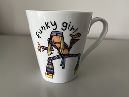 BANG ON THE DOOR FUNKY GIRL MUG - £7.38 GBP