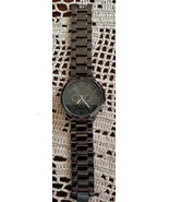 &quot;Accutime Brand ~ Large Face ~ Gunmetal Colored Watch ~ Stainless Steel ... - $427.24 MXN